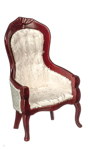 Victorian Gentleman's Chair, White, Mahogany